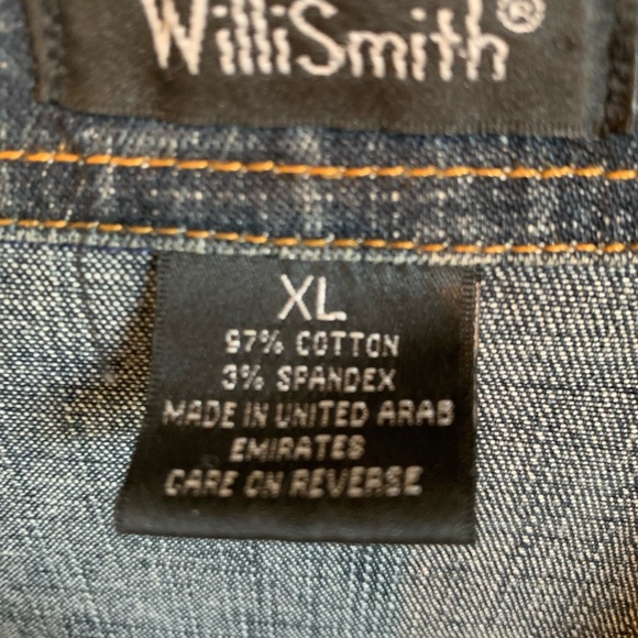 WilliSmith stretch Denim Jacket. Size XL. Distressed fabric - Picture 3 of 3
